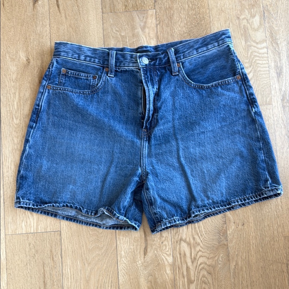 Uniqlo Blue Jean Shorts with Cut-Off Hem and Relaxed Fit